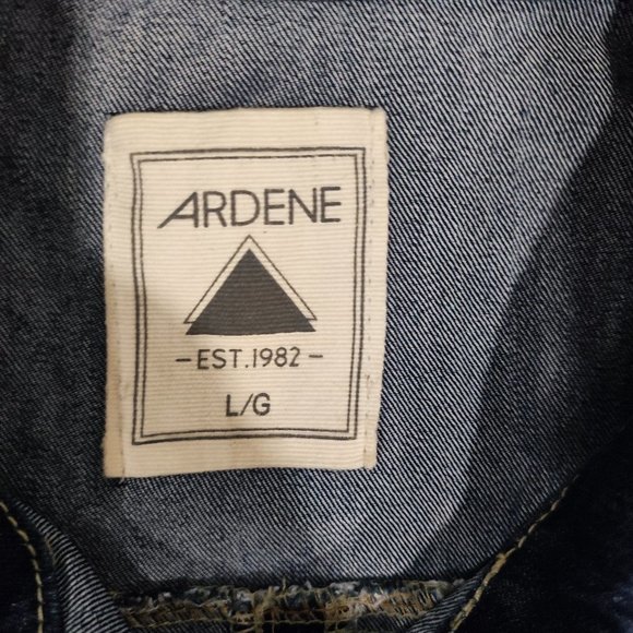Ardene denim jeans jacket with knit sleeve women's size L - Picture 5 of 6